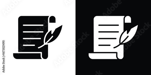 Quill icon graphic doodle designs collection