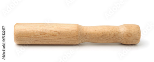 Side view of wooden potato masher