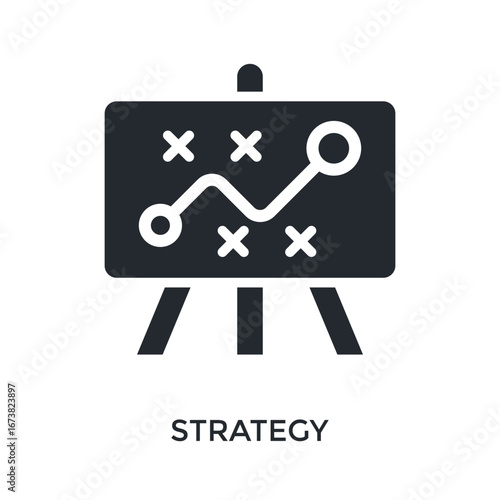 Strategy Icon Glyph Style. Vector Illustration For Graphic Design