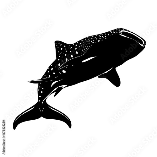 Majestic whale shark gliding through ocean depths a powerful symbol of marine life and conservation