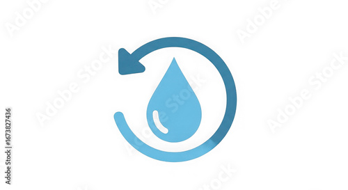 Water Recycling Icon Blue Drop Arrow