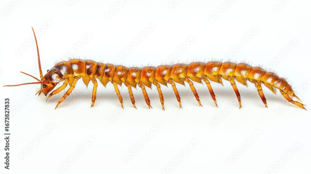 Fototapeta premium Centipede on white background