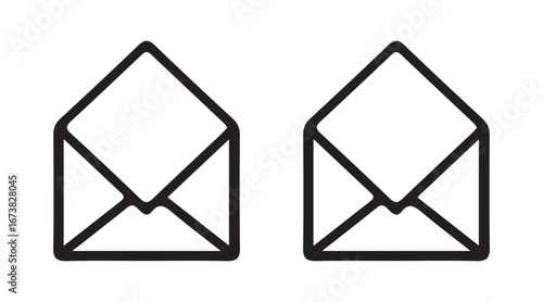 Vector Graphics of Open and Closed Email Envelopes for Digital Communication