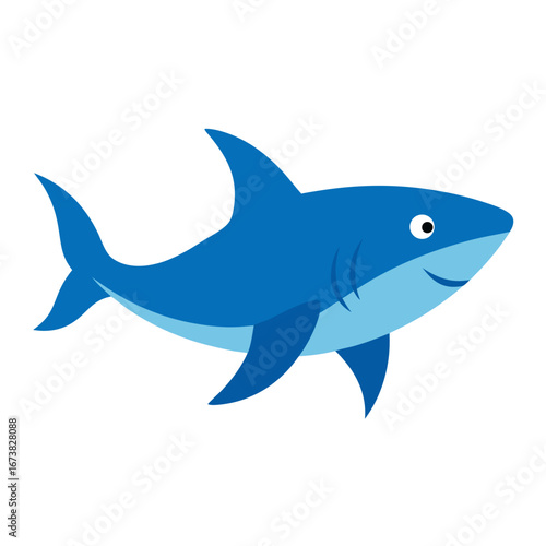 shark cartoon isolated on white