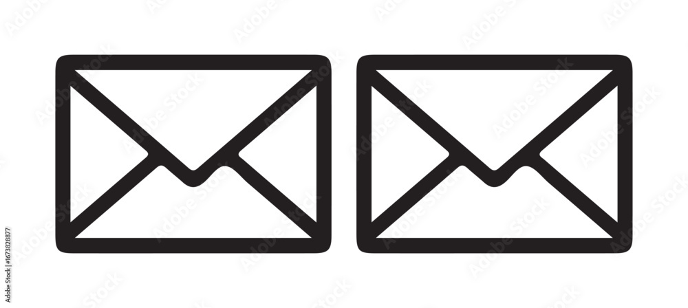 Communication Icons: Email Envelopes in Flat and Outline Style vector illustration Communication Icons: Email Envelopes in Flat and Outline Style vector illustration
