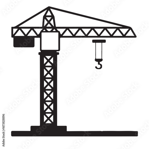 Construction Crane Vector Illustration