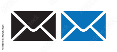 Black and White Email Icons for Professional Use vector illustration 