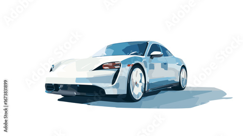 Classic blue sportscar isolated on a white background, a perfect flat design vector illustration of automotive design and speed
