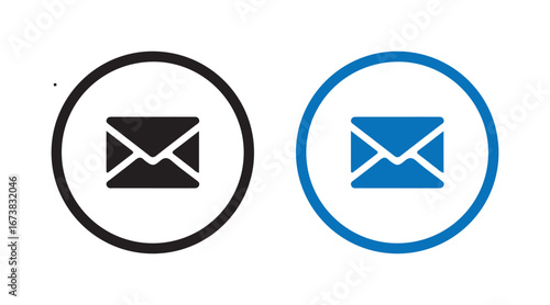 Communication Icons: Email Envelopes with Line and Solid Variations vector illustration 