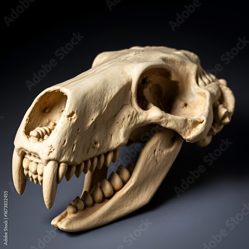 Fossil skull of extinct Astrapotherium magnum, Patagonia, Argentina.