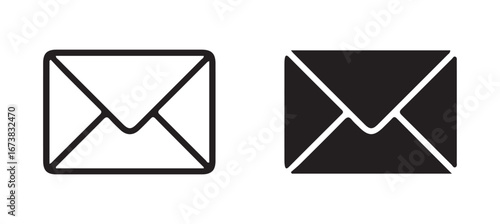 Minimalist Envelope Icons for Email and Messaging Apps vector illustration 
