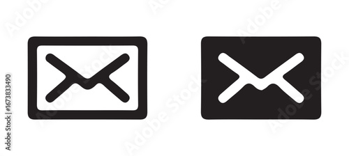Line Art Email Envelope Icons for Digital Communication vector illustration 