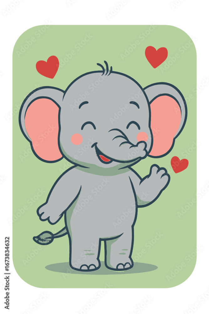 Fototapeta premium baby elephant with heart
