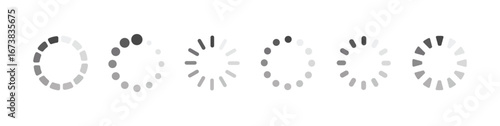 Collection of loading status bar in different design. Download progress vector illustration.