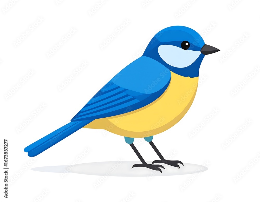 Obraz premium Cartoon blue and yellow bird