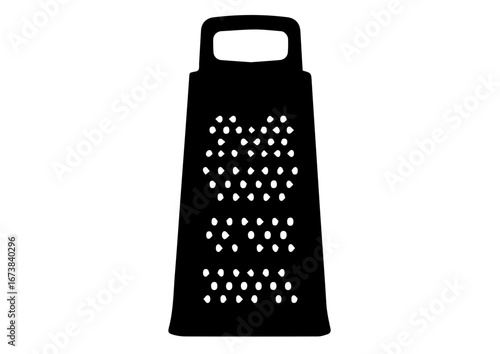 Kitchen  grater in silhouette style on white background  
