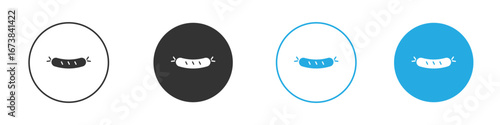 Sausage icon. simple illustration graphic doodle black design