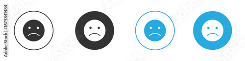 Sad icon. simple illustration graphic doodle black design