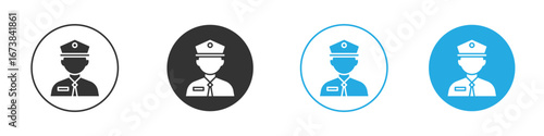 Police icon. simple illustration graphic doodle black design