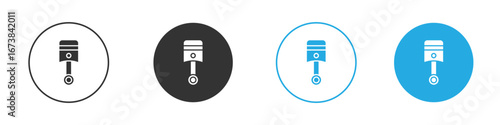 Piston icon. simple illustration graphic doodle black design