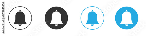 Notification bell icon. simple illustration graphic doodle black design