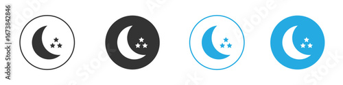 Moon stars icon. simple illustration graphic doodle black design
