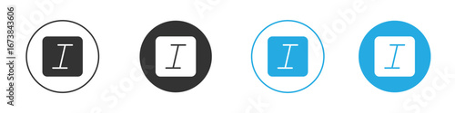 Italic button icon. simple illustration graphic doodle black design