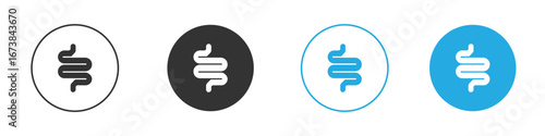 Intestine icon. simple illustration graphic doodle black design
