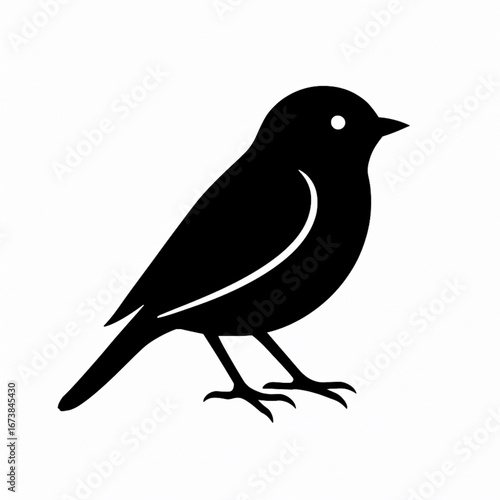 Small Bird Perched Silhouette