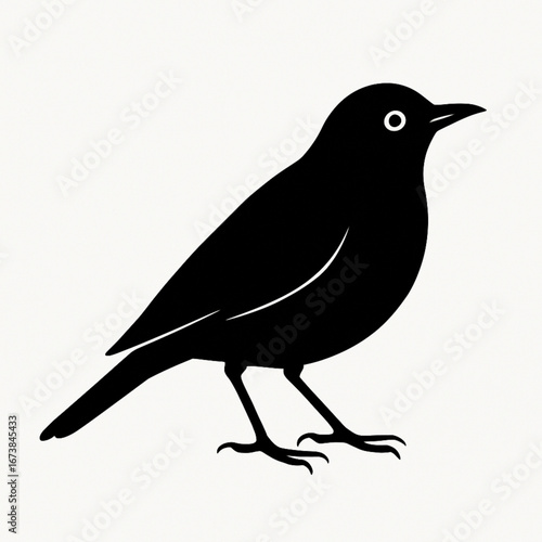 Small Bird Perched Silhouette