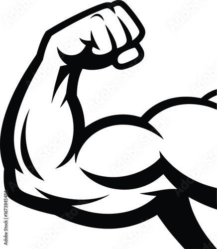  Muscular Flexed Arm - Strength and Power Symbol