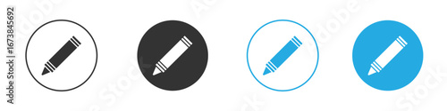 Crayon icon. simple illustration graphic doodle black design