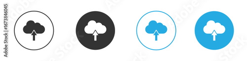 Cloud upload icon. simple illustration graphic doodle black design