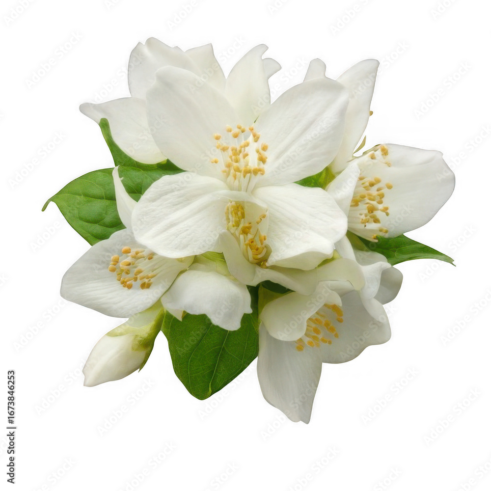 Obraz premium Jasmine flower fresh, isolated on white and transparent background