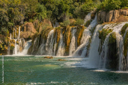Cascading Waterfalls in KrKa National Park, Croatia
