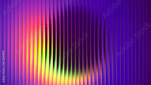 Vibrant gradient with ribbed fractal glass texture pattern and dark circular center. Dynamic abstract artwork perfect for modern banners, marketing visuals, creative backgrounds and artistic projects