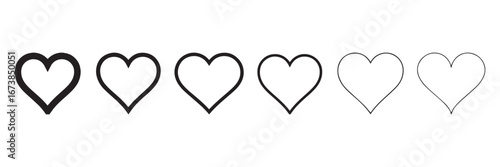 Simple heart outline icon. Vector love symbol, Outline Vector Hearts.