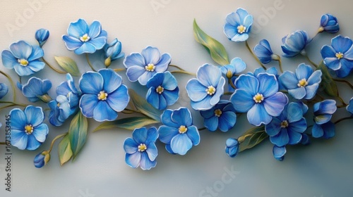 Forget-me-not flowers representing remembrance and everlasting love.