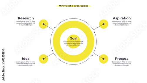 Business infographic template. Target chart with four options, steps. Vector chart.