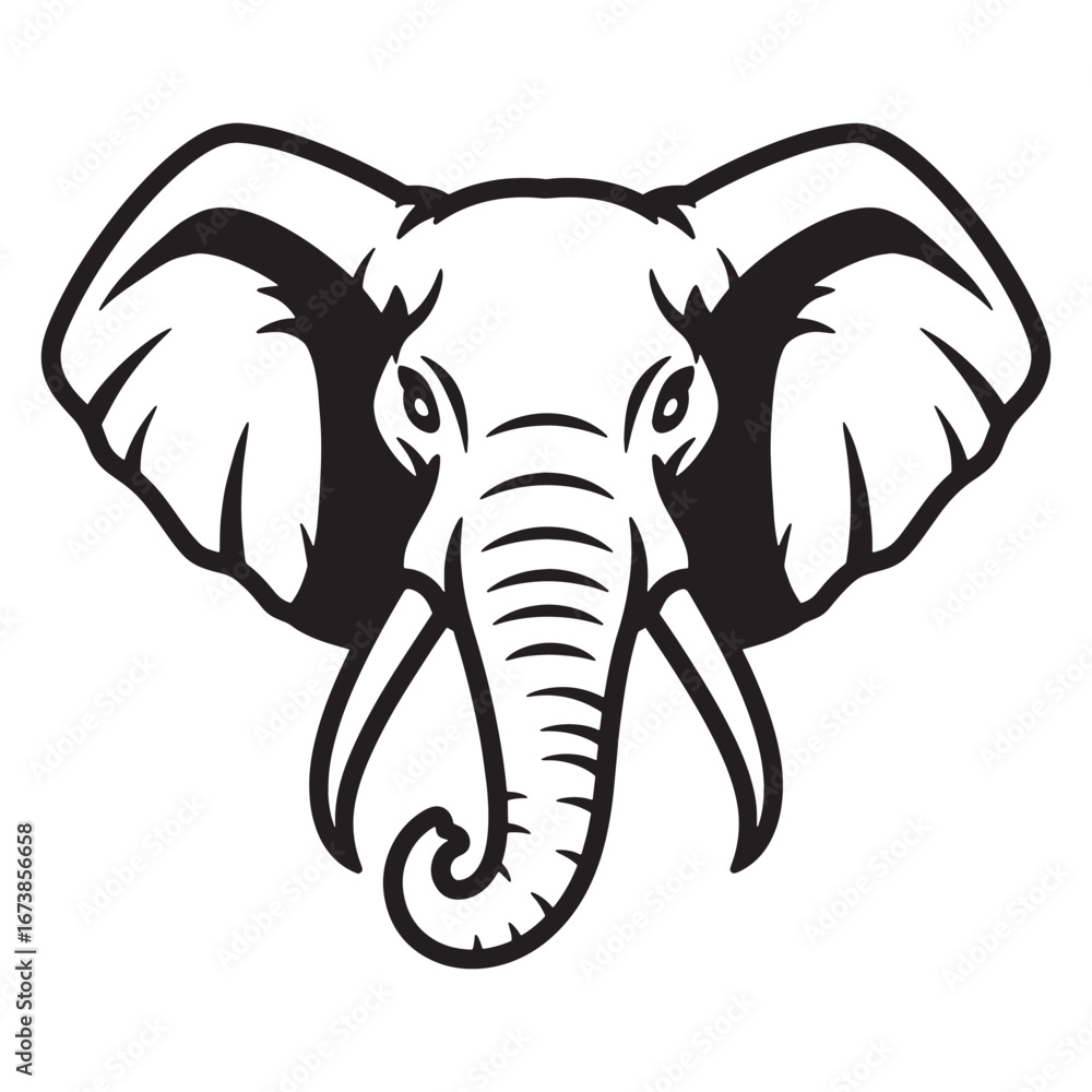 Obraz premium Bold elephant head icon for brand identity and logo design