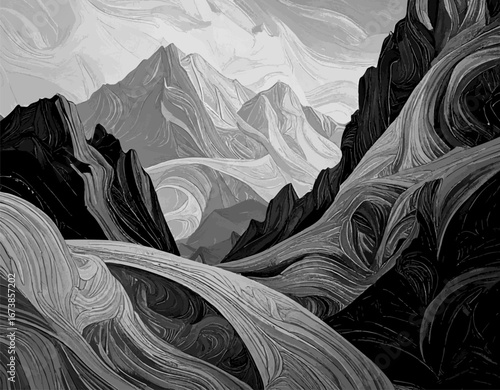 Wallpaper with lots of monochrome lines 03