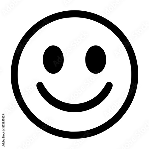 Happy smiling face symbol for positive emotions and joy