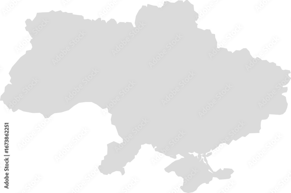 Naklejka premium Solid grey map of Ukraine