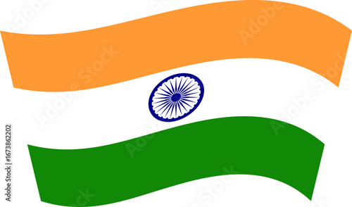 Waving Indian flag left tilt