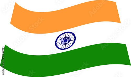 Wavy Indian flag right tilt