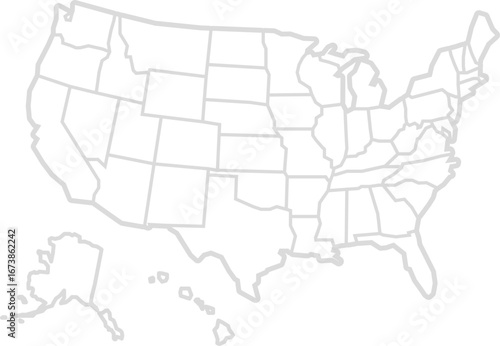 United States state outline map