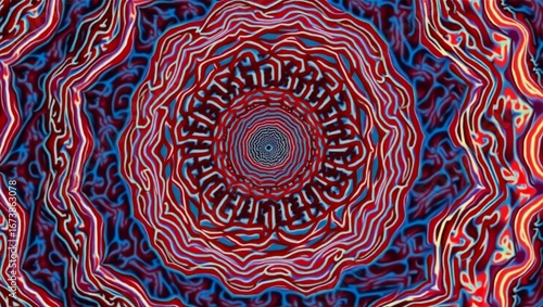 Psychedelic Kaleidoscope Tunnel Art.