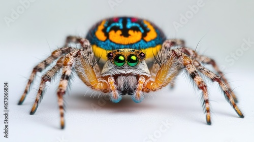 Colorful jumping spider close-up
