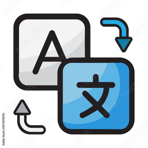 Language Translation and Global Communication Icon Vector Illustration