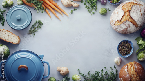 Wallpaper Mural Fresh Ingredients and Dutch Oven for Homemade Cooking Torontodigital.ca